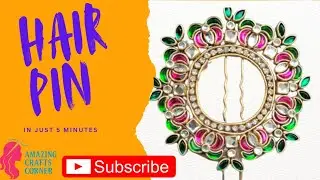 Making kundan hair accessories. //Hair pin #youtube #viralvideo #trending #famous 