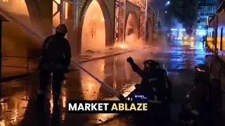 Massive Fire Engulfs St. Petersburg Market Overnight