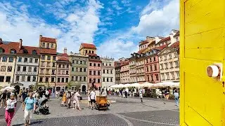 【4K Stroll】Old Town - Warsaw - Poland / Oldest Warsaw's district rebuilt from its ruins after war