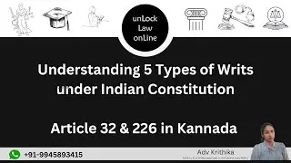 Understanding 5 Types of Writs under Indian Constitution | Article 32 & 226 in kannada | KSLU | UPSC