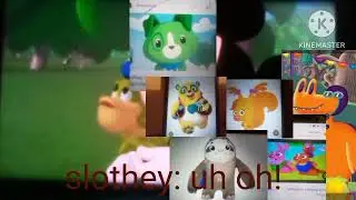 OSO eve Kenny gorrie scout zoom zoom and slothey getting attack by huge blue fan! #funnyvideo