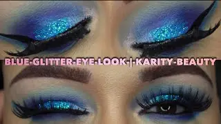 Blue Glitter Eye Makeup Tutorial | Karity 21 Matte Palette | Karity Beauty