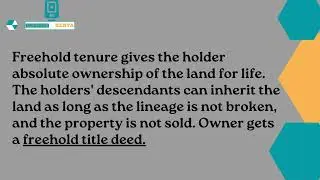 What is the difference between Freehold and leasehold tenure of Land
