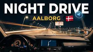 🌙 Relaxing Night Drive in Denmark | Aalborg to Countryside | 4K Ultra HD