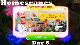 Homescapes Movie Day 6 HD New Area after level 6977 Restoration Complete Walkthrough | Gym Setup