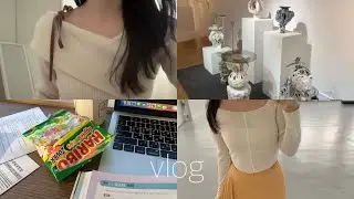 vlog. 졸업만 남겨둔 휴학생 겨울 일상🧣❄️ㅣ대학생 브이로그ㅣ도예유리과 졸업 전시ㅣ학원 다니며 자격증 준비..💻ㅣ두바이 소금빵까지