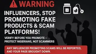 Warning to All Nigerian Influencers and celebrities, Stop Promoting Unverified Products & Platforms.
