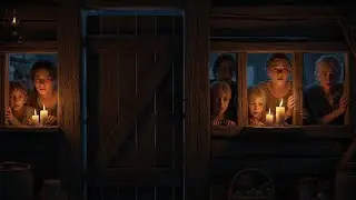 Wild Wolves Attack the Village on a Moonlit Night