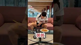 Endo, Macca and Lucho take on the @japanairlinesworld chopsticks challenge.