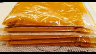 Filling Freezer bags with sauce