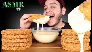 ASMR CRIPSY HASH BROWNS & GOOEY CHEESE SAUCE (No talking) EATING SOUNDS | Jordan Sloth Eats