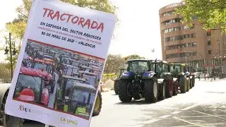 300 tractores recorren Val&egrave;ncia en defensa del sector arrocero