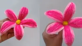DIY  Kytičky z chlupatých drátků/ Ruční práce – květina z chlupatých drátků