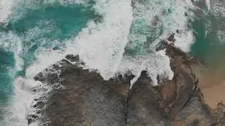 Ocean Waves Crashing Against Cliffs | Dramatic Coastal View