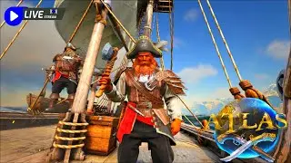 LIVE: Atlas Co-Op PvE (Salty Zombies Server) Building a Stone Castle!!