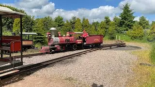 Twinlakes Park Railway Severn Lamb locomotive running round at Canada Quay