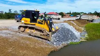 Expert SHANTUI Driver In Action! Building A Soil With Stone