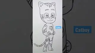 Drawing Catboy #catboy #pjmasks #shorts #drawing #draw #drawingforkids #drawingvideo