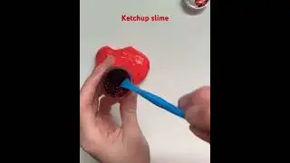 Make some ketchup slime with me ! ✨.      #slime #ketchup #ketchuprecipe #slimeslime #redslime