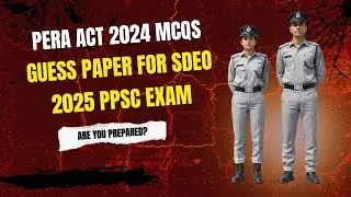 PERA ACT 2024 MCQS  Guess Paper for SDEO 2025 PPSC Exam #PERAACT2024MCQS #peraactmcqs #pera