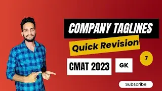 Company Taglines 2023 CMAT 2023 General Awareness Quick Revision Last min Preparation #cmat#mbacet