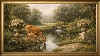 Elegant Estate Spring Garden TV Frame Art: 3 Hours of Peaceful Nature | Vintage Painting