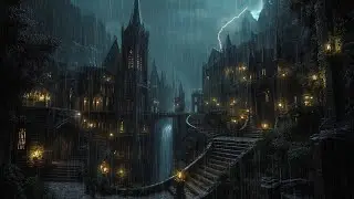 🏰 Improve Your Sleep Quality with Rain & Thunder In Dark Fantasy City 🏰 Find Comfort in Rain