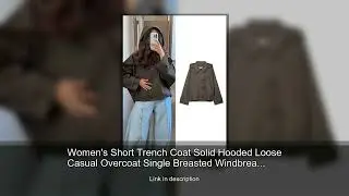 Women's Short Trench Coat Solid Hooded Loose Casual Overcoat Single Breasted Windbreaker Chic L