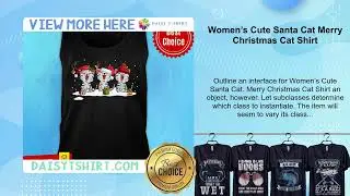 Women&rsquo;s Cute Santa Cat Merry Christmas Cat Shirt