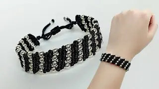 Bracelet making with beads and thread || bracelet making at home || easy bracelet making