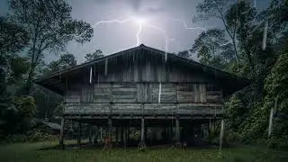 EXTREME WEATHER ⛈️ Roof Rattling Thunderstorm in Kalimantan Rainforest | Nature Ambience for Sleep
