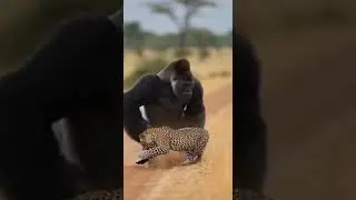 Can the gorilla protect the infant gorilla from wild dangers #wildlife #gorillas #nature