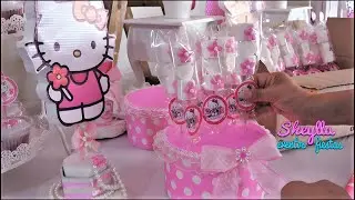 Hello Kitty, Decorando y presentando 10 variedades de bocaditos de Hello Kitty, cumpleaños, fiesta
