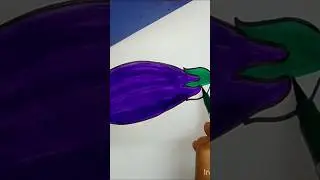 New trending ideas making a brinjal use sketch pen A4 size sheet #viralvideo #art # #viralvideo