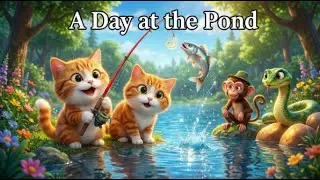 Cute Cats Fishing at the Lake 🐱🎣 | Kids Story Cortron