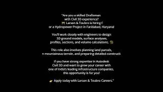 Draftsman Job in Larsen & Toubro | Civil 3D Jobs in Hydropower Project 2025 | L&T Careers India