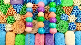 Clay cracking 🍡  Cutting soap cubes 🍡 Crushing soap curls 🍡 ASMR satisfying video 🤤
