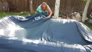 How to keep my Intex pool cover from filling up with rain water.