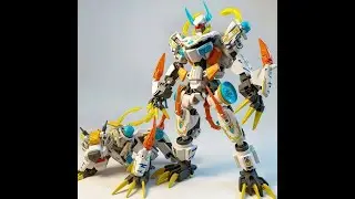 455pcs Superhero Transforming Robot White Tiger Mecha Building