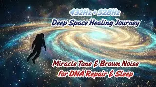 432Hz + 528Hz Deep Space Healing Journey | Miracle Tone & Brown Noise for DNA Repair & Sleep