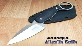 BOKER PLUS ACCOMPLICE STAINLESS FIXED SANDVIK BLADE BLACK G10 KNIFE P02BO175