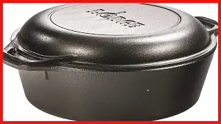 Lodge Pre-Seasoned Cast Iron Double Dutch Oven With Loop Handles, 5 qt