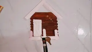 How to make a key holder/Easy and simple steps/Icecream stick crafts#viralvideo #diy #tiktokeffects 