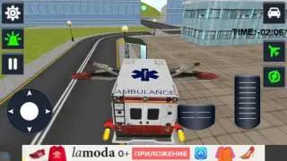 Flying Ambulance Driving 3d simulator. iOS Gameplay.