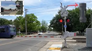 *New E-Bell* 59th St. Railroad Crossing | SacRT Light Rail Trains, Sacramento Ca