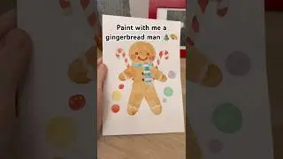 Painting a gingerbread man with watercolor 🎨 #painting #art #sketch