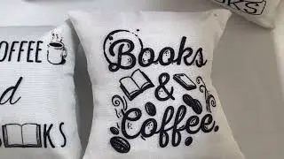 Cushion Cover Read Book printed jute, 12x12, Set of 5