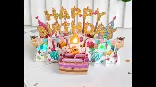 Blow Out the Candle Birthday Glitter - Lights and Sound Pop-Up Card