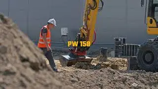 Koparka kołowa Komatsu PW158 z głowicą obrotową Rototilt