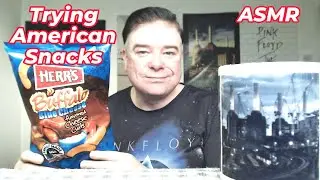 ASMR - Trying American Snacks (Herr's Blue Cheese Curls)